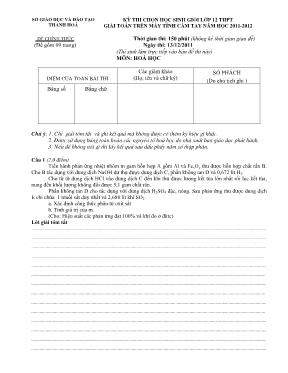 Kỳ thi chọn học sinh giỏi lớp 12 giải toán trên máy tính cầm tay năm học 2011-2012 đề chính thức thời gian thi 150 phút